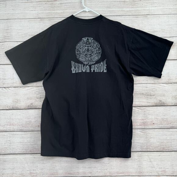 Streetwear Supply SWS Brown Pride T-Shirt Mens XL Black Mayan Calendar Logo - Picture 2 of 8